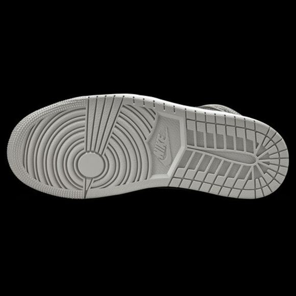 WOMENS AIR JORDAN 1 RETRO HIGH OG, BLACK/MEDIUM GREY SATIN FD4810 010 SIZE 5.5 - Picture 5 of 6